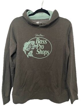 Bass Pro Shops Men's Crewneck Hoodie Brown with Light Mint Logo